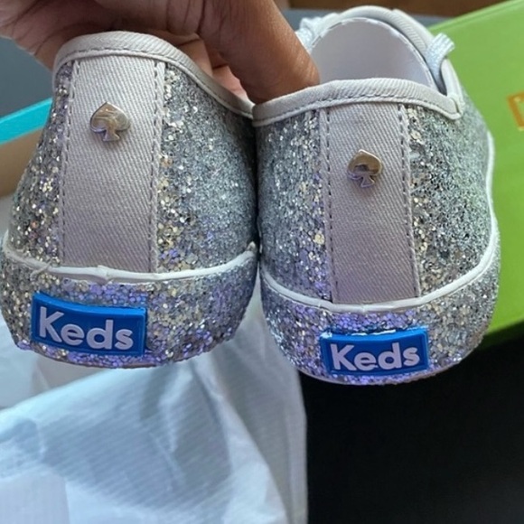 kate spade ♠️ Keds Silver Glitter Kicks - Picture 3 of 10